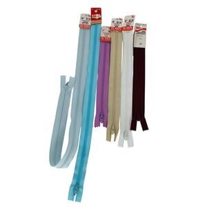 Robin Zipper Varied Lengths Polyester Nylon Multicolor Lot 6 Zippers Made in USA